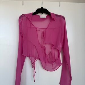 Danielle Guizio Sheer Blouse